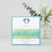 キスをするイルカ – カスタムOrder Wedding招待 招待状 (スタンド正面)