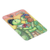 キスをするウミガメのバレンタインデーカスタマイズグ* マグネット (右側)