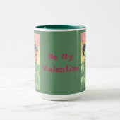 キスをするウミガメVALENTINE MUG GRN *カスタマイズ マグカップ (中央)