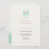 キスをするシーウズラブハートビーチサマー結婚ズ 招待状 (正面/裏面)