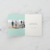 キスをするシーホースハートビーチ結婚式ありがとう サンキューカード (内部)