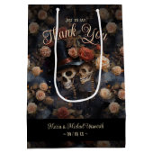 キスをするスカルダークロマンスゴシッ結婚クス ミディアムペーパーバッグ (裏面)