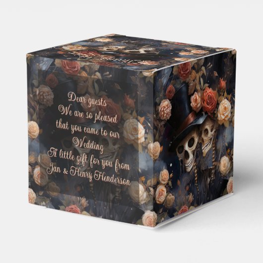 キスをするスカルロマンチックな骨格ゴシッ結婚クの フェイバーボックス (裏面サイド)