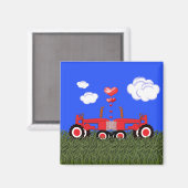 キスをするハート下トラクター マグネット (正面/裏面)