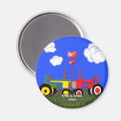 キスをするハート下トラクター マグネット (正面/裏面)