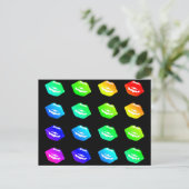 キスをするリップズカラフルレインボーカラーズリップスティックキス ポストカード (スタンド正面)