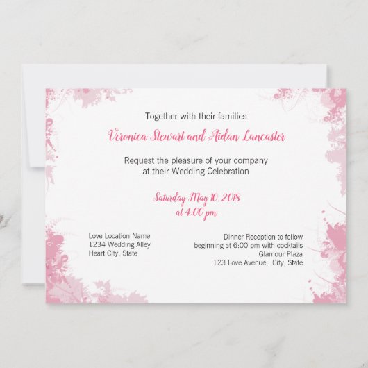 キスをするヴィンテージ対結婚式招待状 招待状 (裏面)