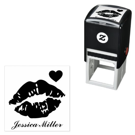 キスをする唇と名前をカスタムする セルフインキングスタンプ (インサイチュ)