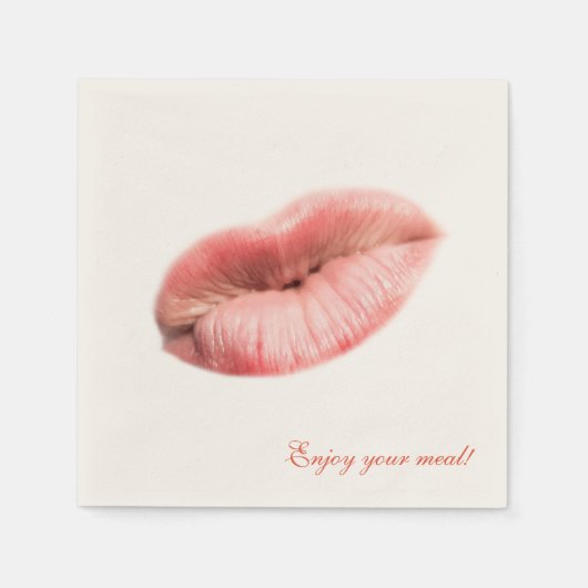 キスをする唇のカスタマイズ スタンダードカクテルナプキン (正面)