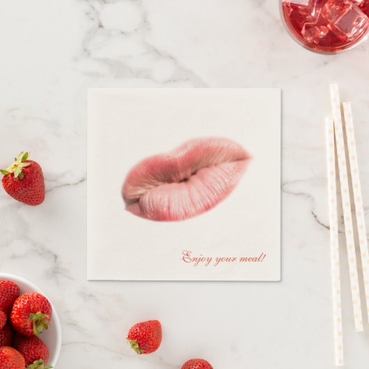 キスをする唇のカスタマイズ スタンダードカクテルナプキン (インサイチュ)