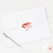 キスをする唇のカスタマイズ ハートシール (封筒)