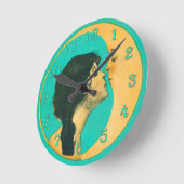 キスをする月 ラウンド壁時計 (傾斜)