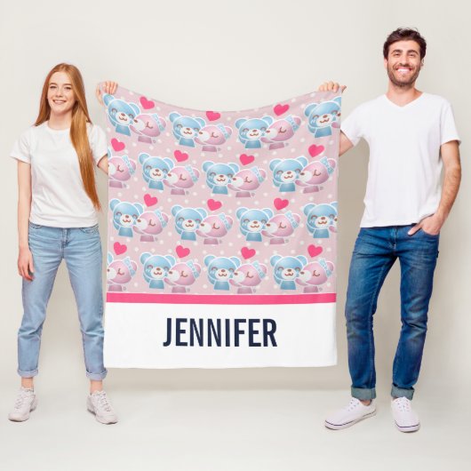 キスをする水玉模様 フリースブランケット (インサイチュ)