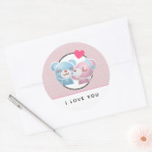 キスをする水玉模様 ラウンドシール (封筒)