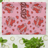 キスをする漫画効果音パターン キッチンタオル (折り畳み)