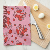 キスをする漫画効果音パターン キッチンタオル (四つ折り)