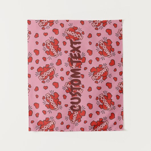 キスをする漫画効果音パターン タペストリー (正面)