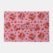 キスをする漫画効果音パターン ドアマット (正面)