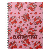 キスをする漫画効果音パターン ノートブック (正面)