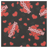 キスをする漫画効果音パターン ファブリック (クローズアップ)