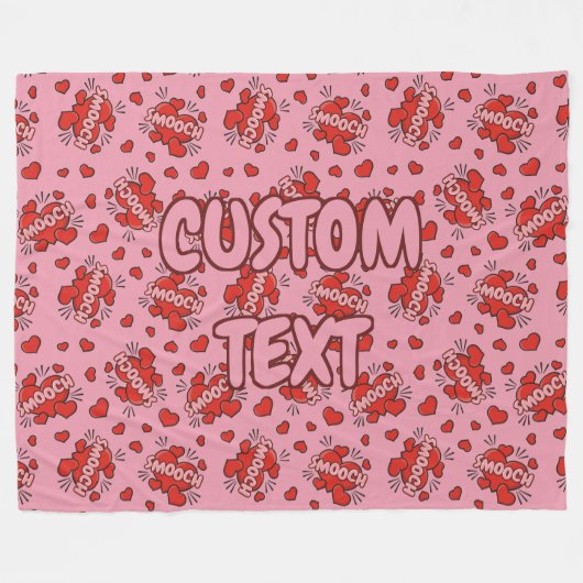 キスをする漫画効果音パターン フリースブランケット (正面(横))