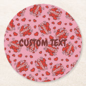 キスをする漫画効果音パターン ラウンドペーパーコースター (正面)