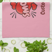 キスをする漫画効果音 キッチンタオル (折り畳み)