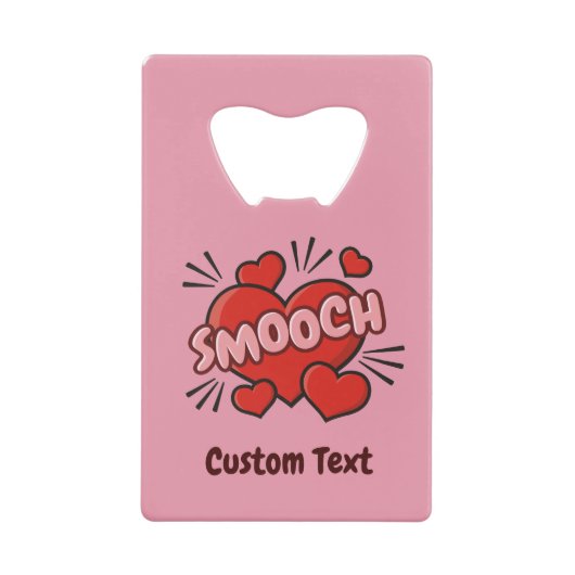 キスをする漫画効果音 クレジットカード栓抜き (正面)