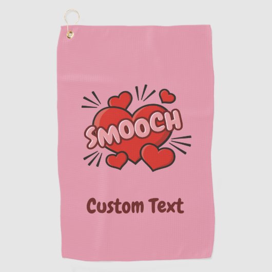 キスをする漫画効果音 ゴルフタオル (正面)