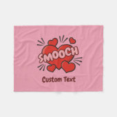 キスをする漫画効果音 フリースブランケット (正面(横))