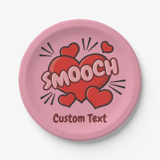 キスをする漫画効果音 ペーパープレート (正面)