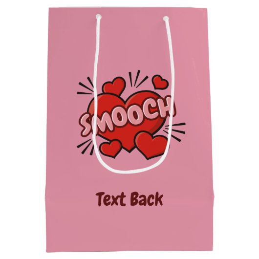 キスをする漫画効果音 ミディアムペーパーバッグ (裏面)