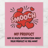 キスをする漫画効果音 ワインラベル (シングルラベル)