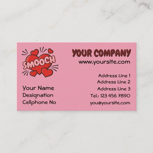 キスをする漫画効果音 名刺 (正面)