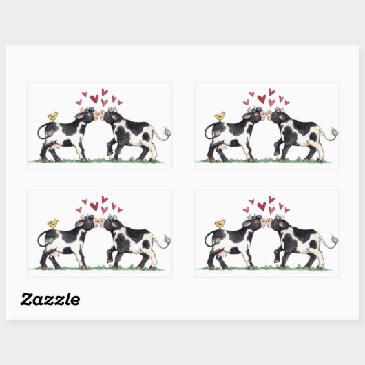 キスをする牛 – シール (シート)