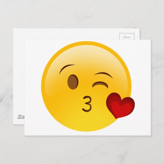 キスをする絵文字ステッカー ポストカード (正面/裏面)