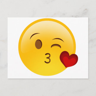 キスをする絵文字ステッカー ポストカード