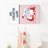 キスをする赤いハート付き 横断幕 (インサイチュ)