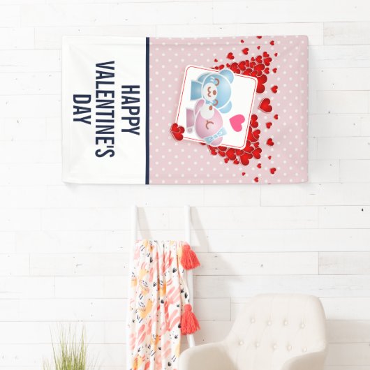 キスをする赤いハート付き 横断幕 (インサイチュ)