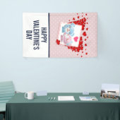 キスをする赤いハート付き 横断幕 (トレードショー)