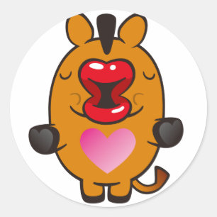 キスをする馬 ラウンドシール
