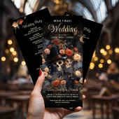 キスをする骨格ヴィンテージフローラ結婚式 プログラム