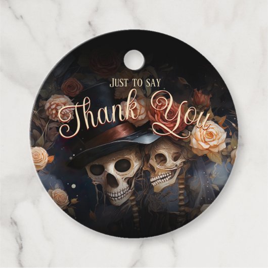 キスをする骨格不気味ヴィンテージ結婚ゴシック フェイバータグ (正面)