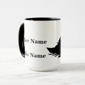 キスをする魚釣りカップルのシルエットカスタマイズマグ! マグカップ (正面左)