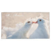 キスをする鳩のカスタマイズ 枕カバー (正面右)