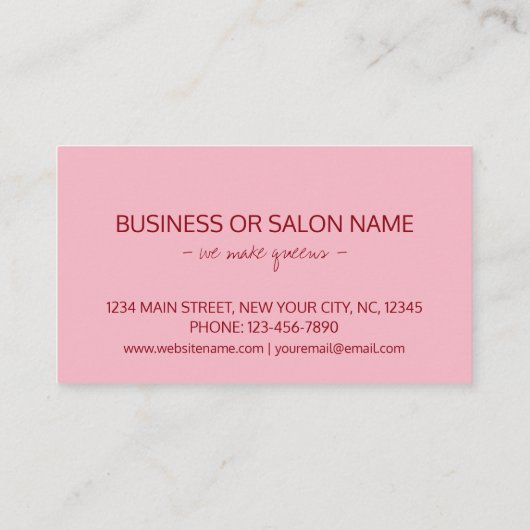 キスをするlips美しいスタイリストのカスタマイズ 名刺 (裏面)