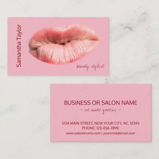 キスをするlips美しいスタイリストのカスタマイズ 名刺 (正面/裏面)