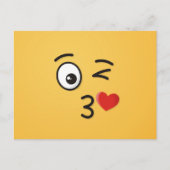 キスを投げる顔 ポストカード (正面)
