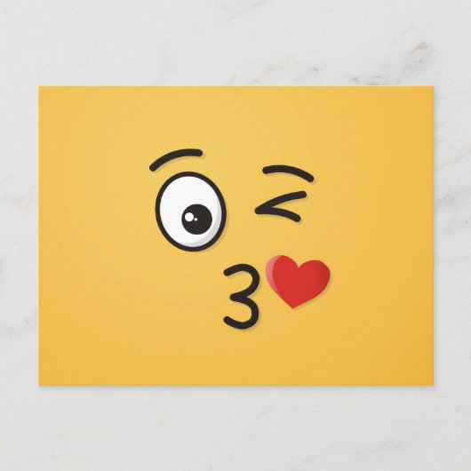 キスを投げる顔 ポストカード (正面)