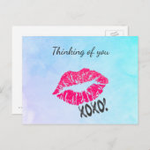 キスを考える唇 ポストカード (正面/裏面)